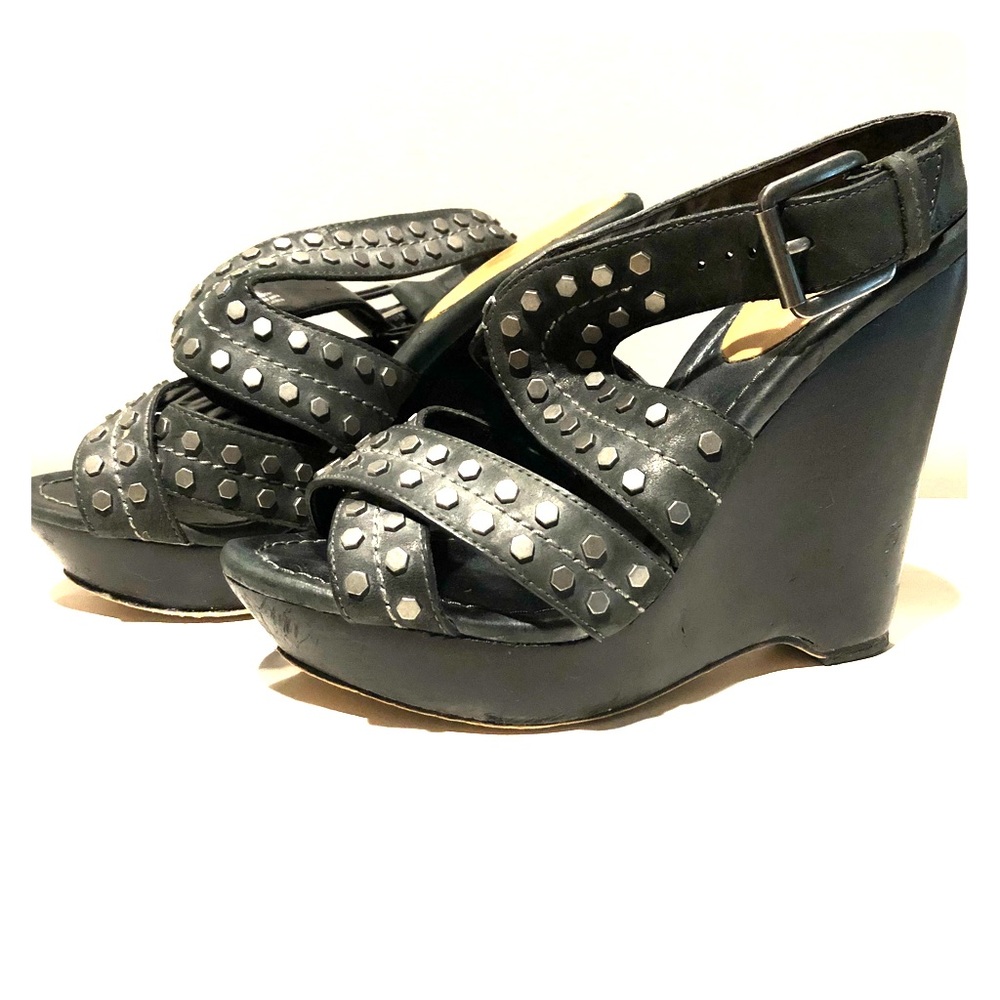 Grey wedge studded True Religion sandals